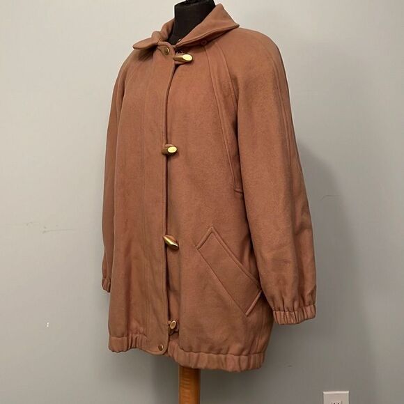 JG Hook Women's Tan Long Sleeve Wool Blend Toggle Closure Jacket Coat - Picture 2 of 9